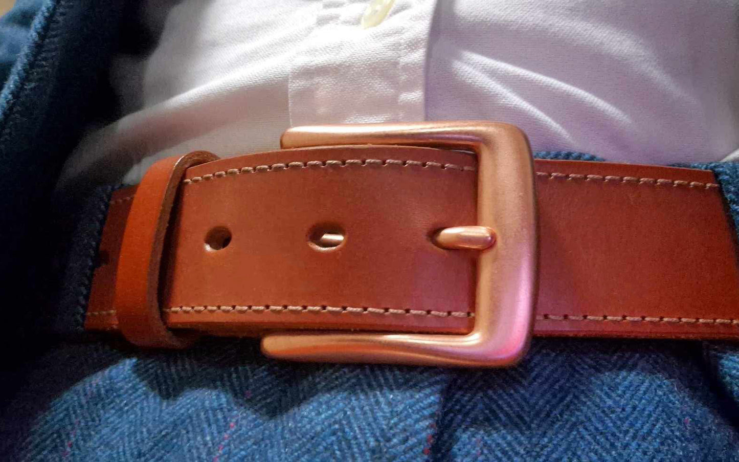 Midgard Leather belt in Chestnut Skirting Leather
