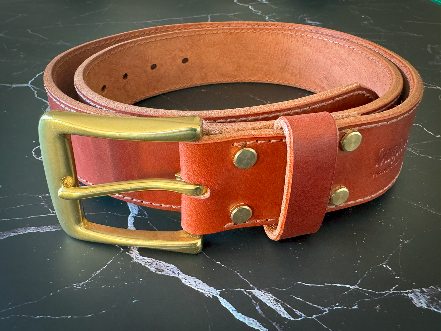 Midgard Leather belt in Chestnut Skirting Leather